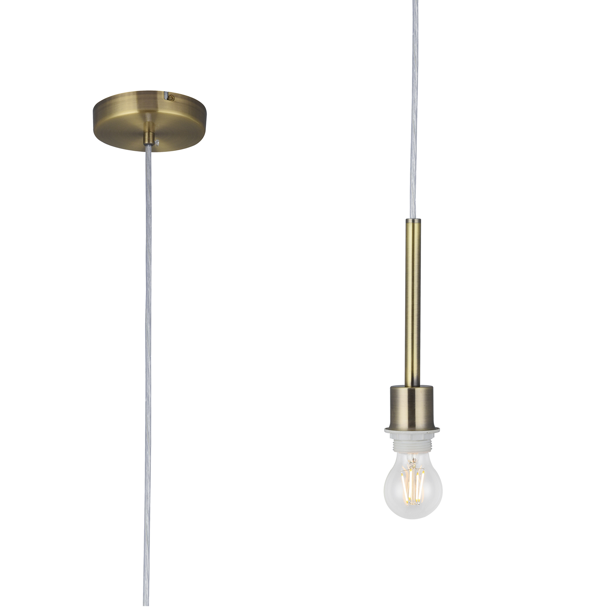 D0334  Baymont Pendant 1 Light Antique Brass